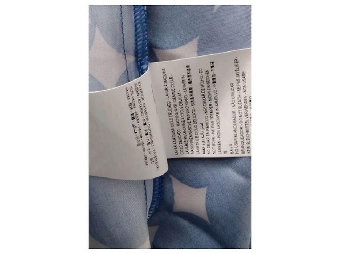 Vestido longo azul Bimba & Lola com gola de folhos - vista 8
