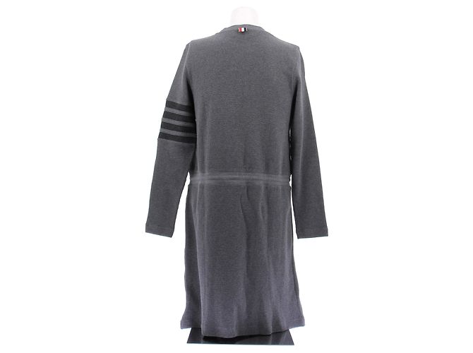 Thom Browne Vestido jersey gris de algodón - vista 2