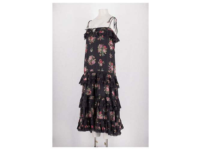 Zimmermann Schwarzes Seidenkleid mit Blumenprint trägerlos - Ansicht 4