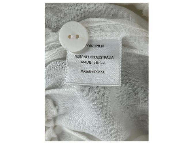 Autre Marque Pantalones de lino blanco - vista 4