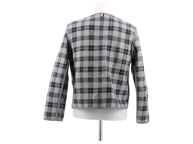 Thom Browne Grau karierter Cardigan - Ansicht 2