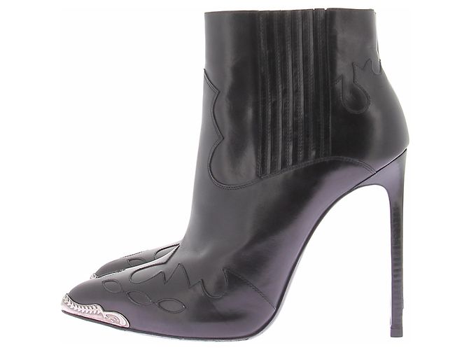 Saint Laurent Décolleté nere e argentate Nero - vista 2