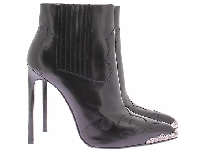 Saint Laurent Décolleté nere e argentate Nero - vista 6