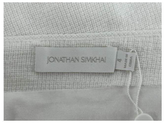 Falda de algodón blanca Jonathan Simkhai Blanco - vista 3