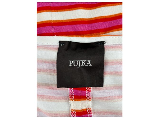 Autre Marque PUJKA Rosa gestreiftes Viscose Kleid Pink - Ansicht 5