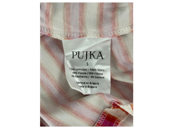 Autre Marque PUJKA Rosa gestreiftes Viscose Kleid Pink - Ansicht 6