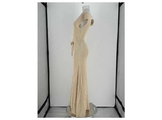 Autre Marque Vestido DISSH de algodón beige XS - vista 3