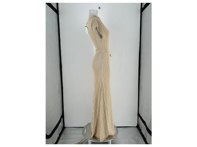 Autre Marque Vestido DISSH de algodón beige XS - vista 4