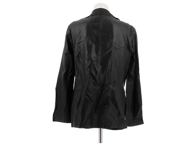 Massimo Dutti Lederblazer Schwarz - Ansicht 2