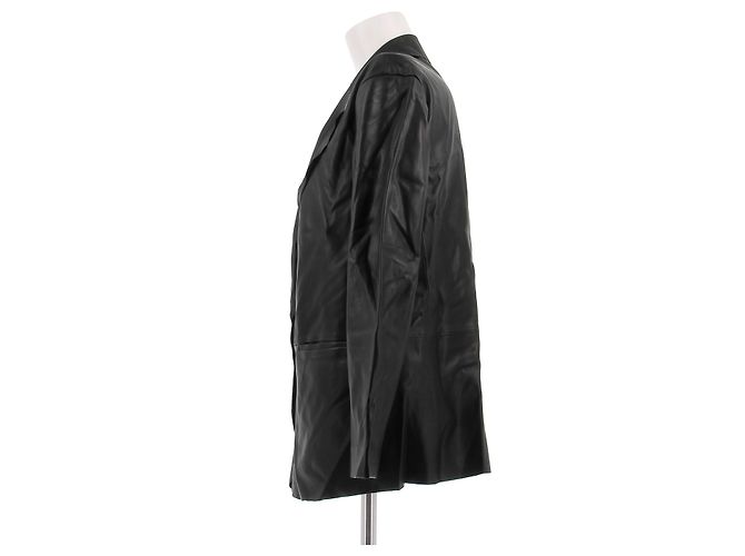 Massimo Dutti Lederblazer Schwarz - Ansicht 4
