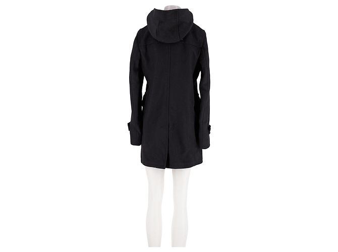 Autre Marque Abrigo duffle negro con capucha y botones de madera - vista 6