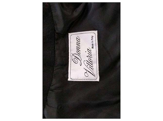 Autre Marque Abrigo duffle negro con capucha y botones de madera - vista 7