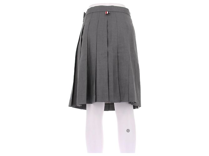 Falda plisada de lana gris Thom Browne - vista 2