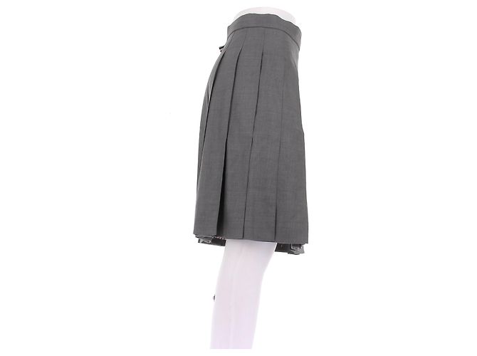 Falda plisada de lana gris Thom Browne - vista 3