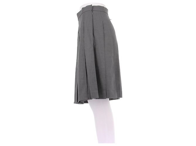 Falda plisada de lana gris Thom Browne - vista 4
