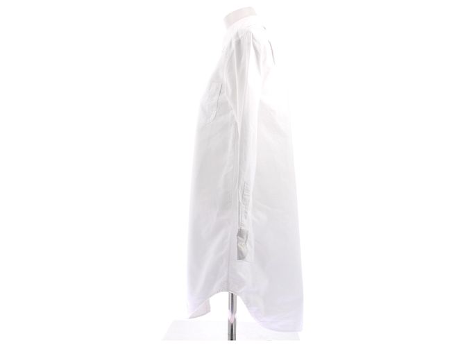 Thom Browne Vestido camisero blanco de algodón - vista 4