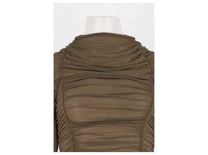 Autre Marque Vestido slim & ajustado caqui - vista 2