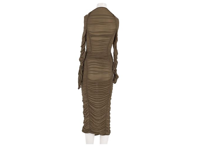 Autre Marque Vestido slim & ajustado caqui - vista 6