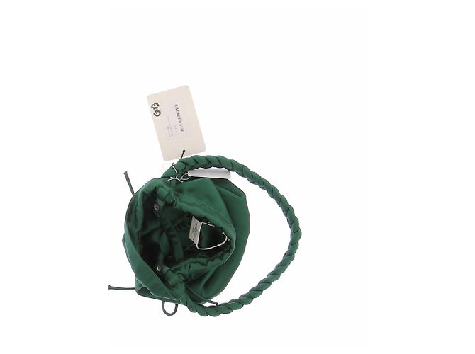 Autre Marque Borsa "Potli" in raso verde - vista 7
