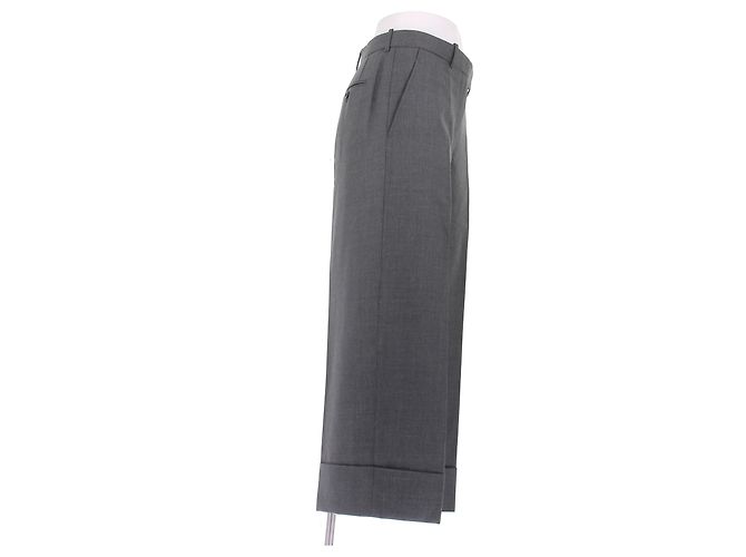 Thom Browne Pantalones rectos de lana grises - vista 3