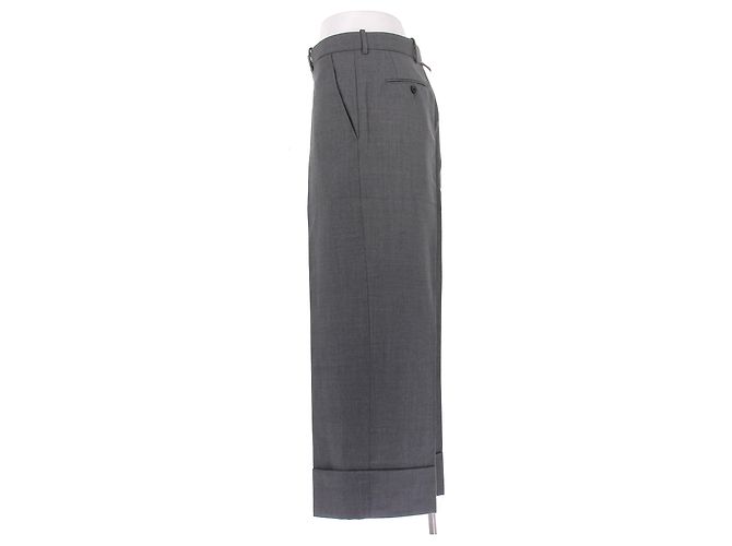 Thom Browne Pantalones rectos de lana grises - vista 4