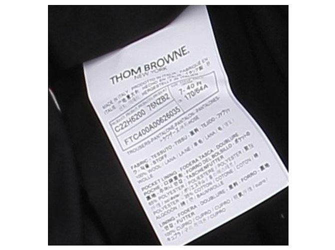 Thom Browne Pantalones rectos de lana grises - vista 5
