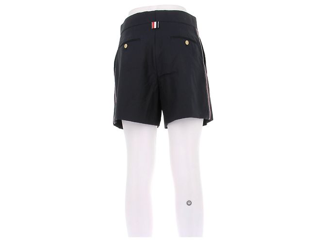 Thom Browne Gerade Shorts Marineblau Wolle - Ansicht 2