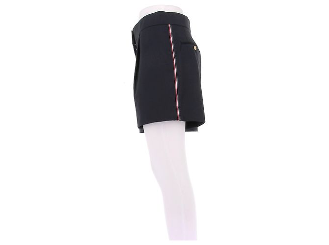 Thom Browne Gerade Shorts Marineblau Wolle - Ansicht 4