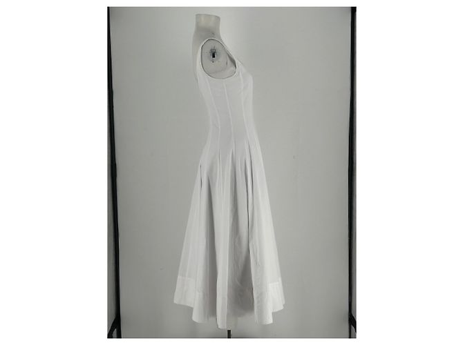 Vestido largo blanco de algodón Staud - vista 4