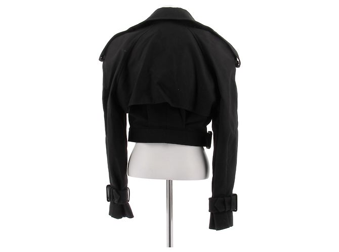 Autre Marque WARDROBE NYC Kurzer schwarzer Baumwoll Trenchcoat - Ansicht 2