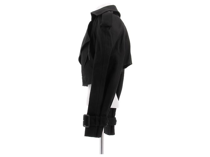 Autre Marque WARDROBE NYC Kurzer schwarzer Baumwoll Trenchcoat - Ansicht 4