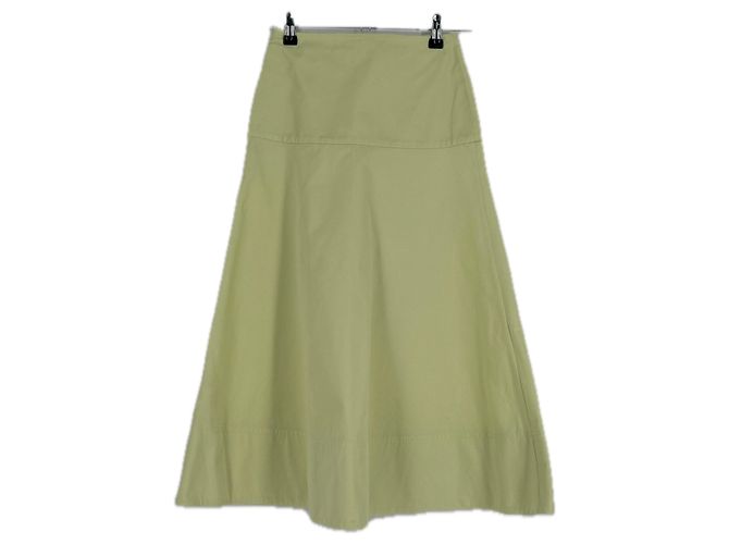 Autre Marque Gonna verde in cotone a trapezio ALIGNE - vista 2