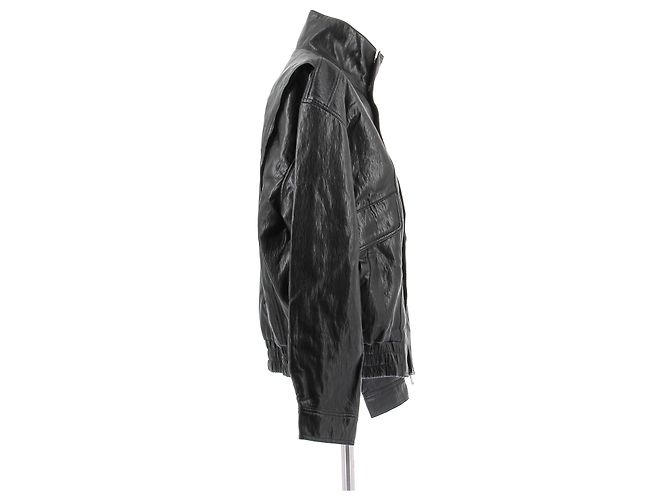 Autre Marque Schwarze Jacke in Lederoptik - Ansicht 3