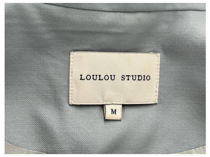 Autre Marque LOULOU STUDIO Marnie Jacke aus blauer Wolle - Ansicht 6