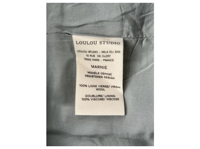 Autre Marque LOULOU STUDIO Marnie Jacke aus blauer Wolle - Ansicht 7