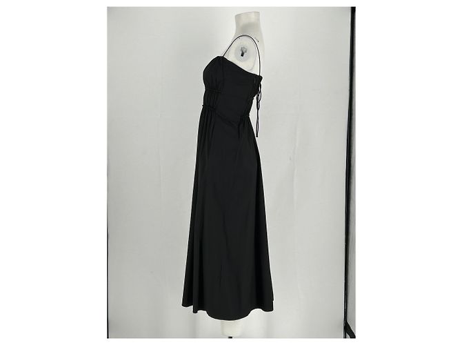 Vestido largo negro de algodón Cos - vista 3