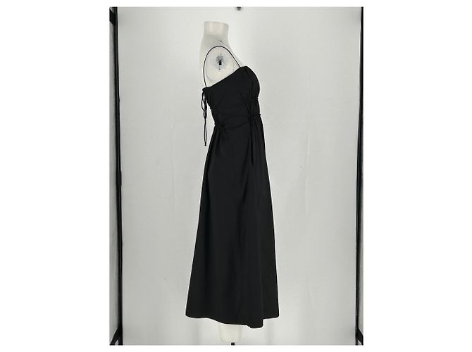 Vestido largo negro de algodón Cos - vista 4
