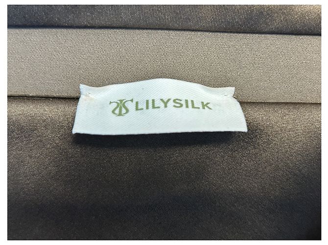 Autre Marque Falda de satén de seda caqui LILYSILK Talla 34 - vista 3