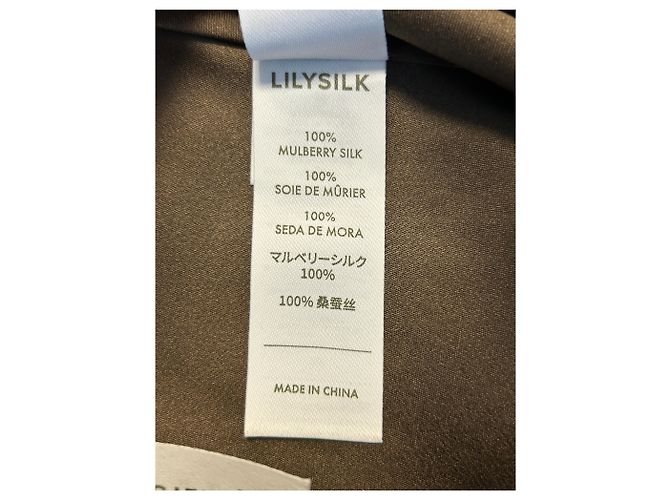 Autre Marque Falda de satén de seda caqui LILYSILK Talla 34 - vista 5