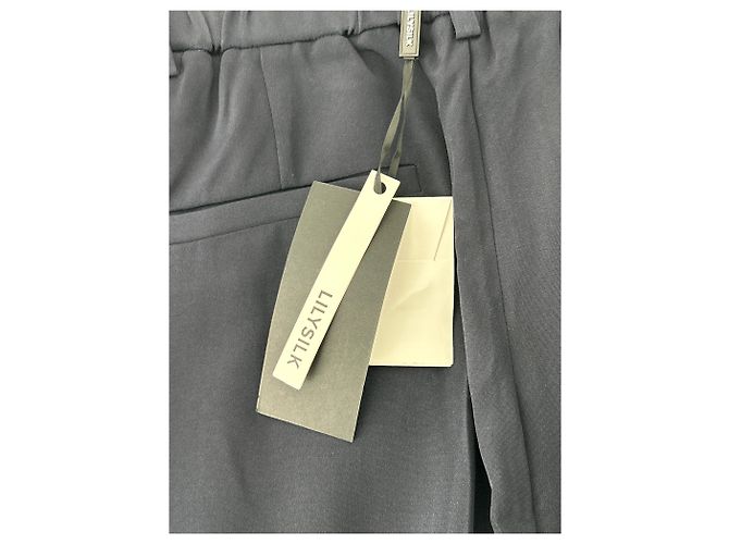 Autre Marque Pantalones de seda azul marino LILYSILK Talla 34 - vista 3