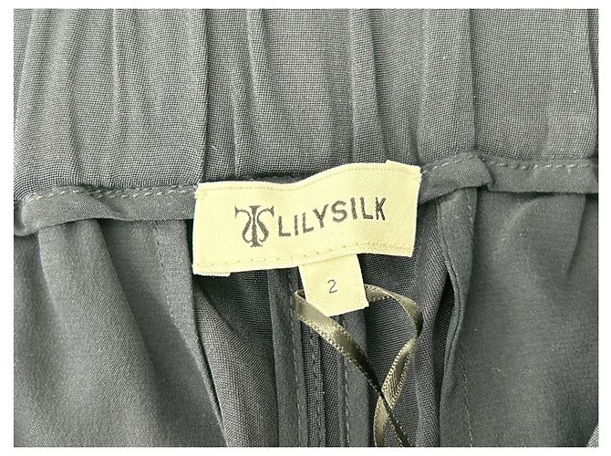 Autre Marque Pantalones de seda azul marino LILYSILK Talla 34 - vista 4
