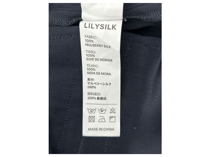Autre Marque Pantalones de seda azul marino LILYSILK Talla 34 - vista 6