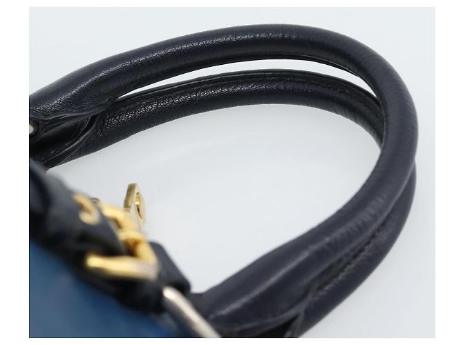 Miu Miu Hand Bag Leather 2way Blue Gold - vista 14