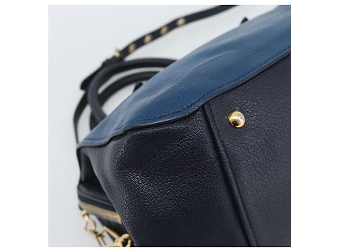 Miu Miu Hand Bag Leather 2way Blue Gold - vista 16