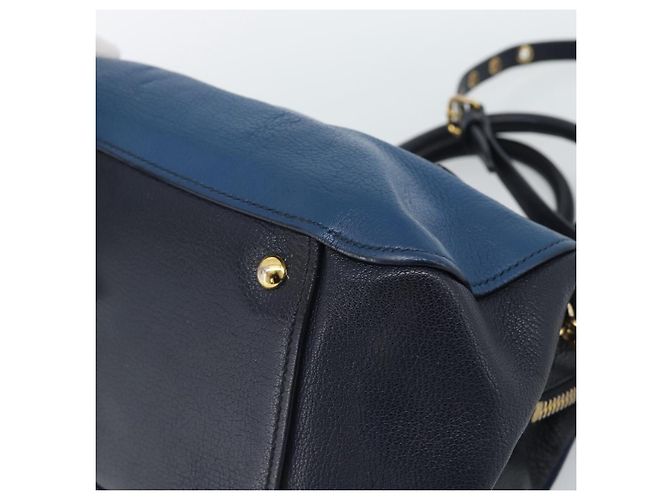 Miu Miu Hand Bag Leather 2way Blue Gold - vista 17