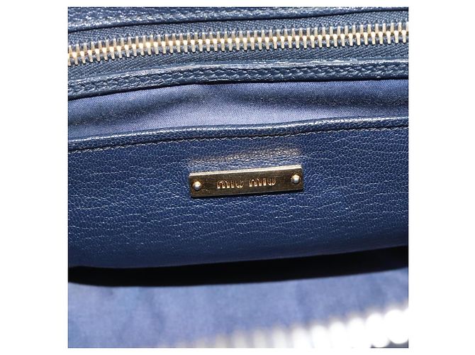 Miu Miu Hand Bag Leather 2way Blue Gold - vista 20