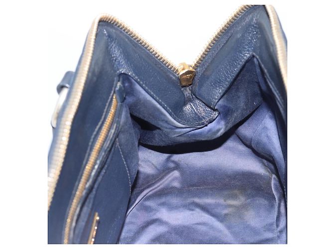 Miu Miu Hand Bag Leather 2way Blue Gold - vista 21