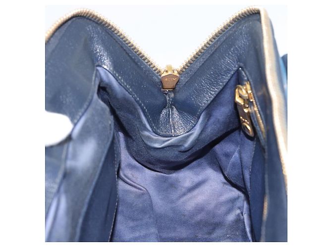 Miu Miu Hand Bag Leather 2way Blue Gold - vista 22