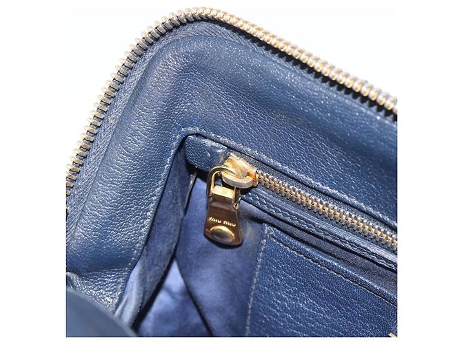 Miu Miu Hand Bag Leather 2way Blue Gold - vista 23