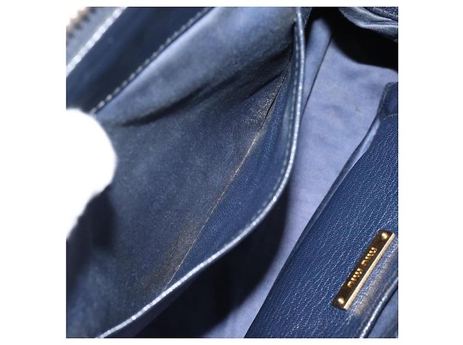 Miu Miu Hand Bag Leather 2way Blue Gold - vista 26